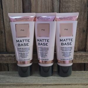(3) Makeup Revolution Matte Base Foundation - Shade: F10